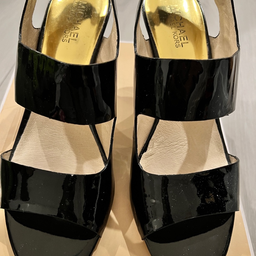 Michael Kors Rochelle Patent Leather Open Toe